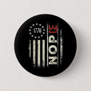 Chapa Redonda De 5 Cm Bandera Americana Vertical Señal de Protesta Retro
