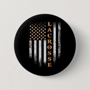 Chapa Redonda De 5 Cm Bandera Americana Vintage Jugador de Lacrosse Patr