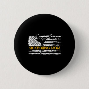 Chapa Redonda De 5 Cm Bandera Americana Vintage Mma Kickboxing Luchadora