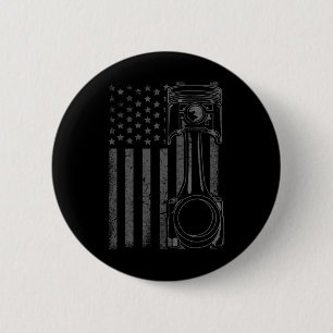 Chapa Redonda De 5 Cm Bandera Americana Vintage Pistón Divertido Muscle