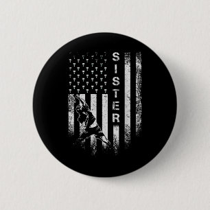 Chapa Redonda De 5 Cm Bandera Americana Vintage Usa Orgullosa Hermana Bá