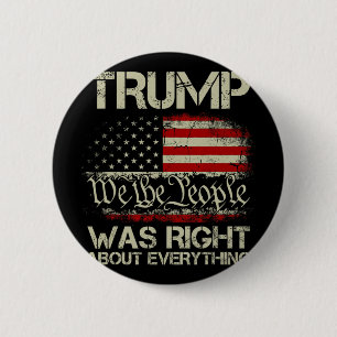 Chapa Redonda De 5 Cm Bandera Americana Vintage Usa Trump Tenía Razón So