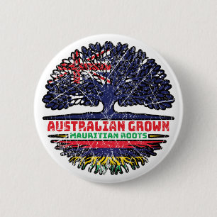 Chapa Redonda De 5 Cm Bandera arbórea australiana de Mauricio