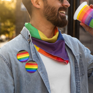 Chapa Redonda De 5 Cm Bandera arco iris inclusiva Orgullo por la diversi