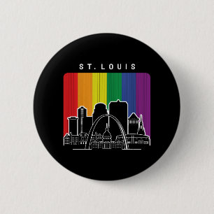Chapa Redonda De 5 Cm Bandera arcoiris de St. Louis Missouri Orgullo LGB