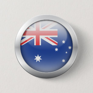 Chapa Redonda De 5 Cm Bandera australiana en orbe
