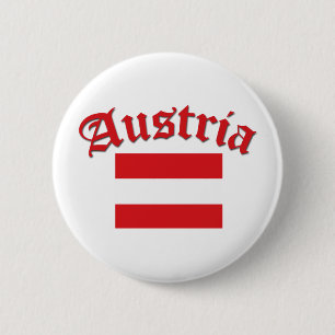 Chapa Redonda De 5 Cm Bandera austríaca