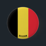 Chapa Redonda De 5 Cm Bandera belga patriótica<br><div class="desc">Botón patriótico de bandera belga con la bandera belga impresa por encima del botón. Nombre del país en sutilmente integrado en el diseño de la parte inferior. El texto es totalmente personalizable usando la función "Personalizar". Este hermoso botón belga es un regalo elegante para cualquier ocasión. © 2021 Países Del...</div>