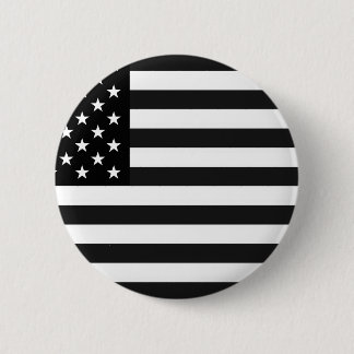 Chapa Redonda De 5 Cm Bandera blanco y negro de los Estados Unidos