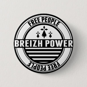 Chapa Redonda De 5 Cm bandera Breizh Bretaña Bretón free jet set