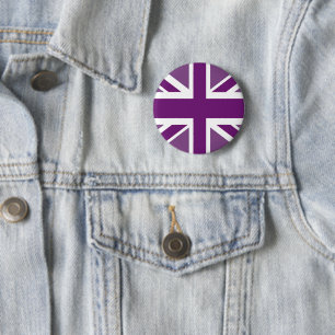Chapa Redonda De 5 Cm Bandera británica en morado
