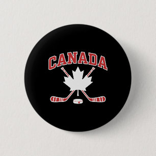 Chapa Redonda De 5 Cm Bandera canadiense hoja de arce hockey Día de Cana
