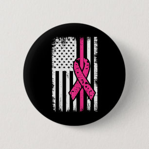 Chapa Redonda De 5 Cm Bandera Cinta rosa Sensibilización sobre el Cáncer