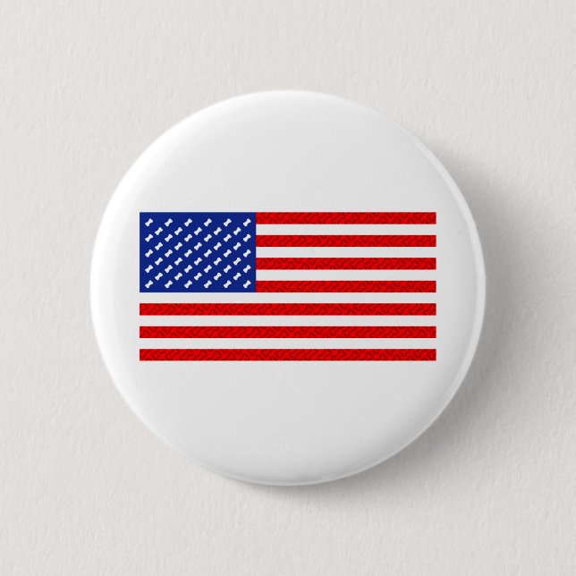 Chapa Redonda De 5 Cm Bandera con huesos de perro (Anverso)