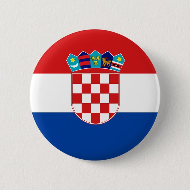 Chapa Redonda De 5 Cm Bandera croata (Anverso)