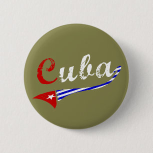 Chapa Redonda De 5 Cm Bandera cubana