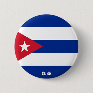 Chapa Redonda De 5 Cm Bandera cubana encantadora patriótica