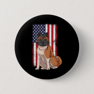 Chapa Redonda De 5 Cm Bandera de Akita USA