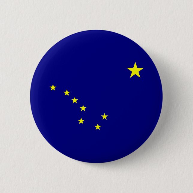 Chapa Redonda De 5 Cm Bandera de Alaska (Anverso)