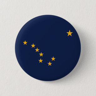 Chapa Redonda De 5 Cm Bandera de Alaska
