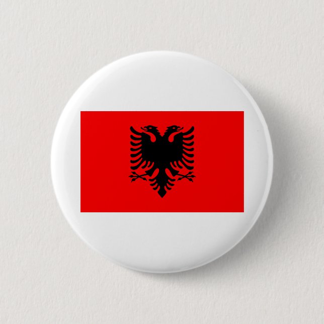 Chapa Redonda De 5 Cm Bandera de Albania (Anverso)