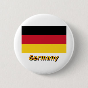Chapa Redonda De 5 Cm Bandera de Alemania con nombre