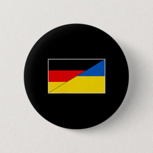 Chapa Redonda De 5 Cm Bandera de Alemania Ucrania Apoyo alemán ucraniano
