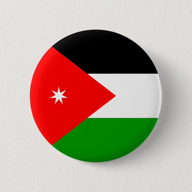 Chapa Redonda De 5 Cm Bandera de alta calidad de Jordania (Anverso)