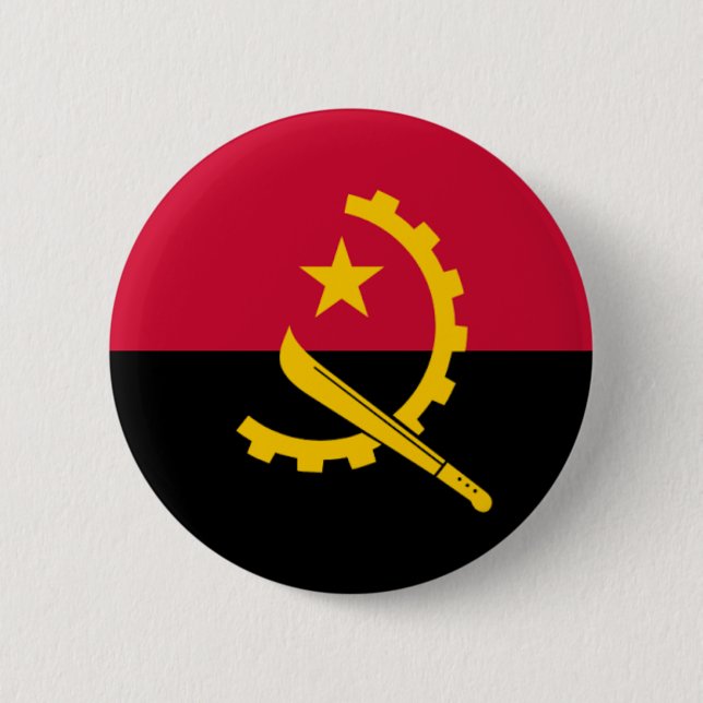 Chapa Redonda De 5 Cm Bandera de Angola (Anverso)