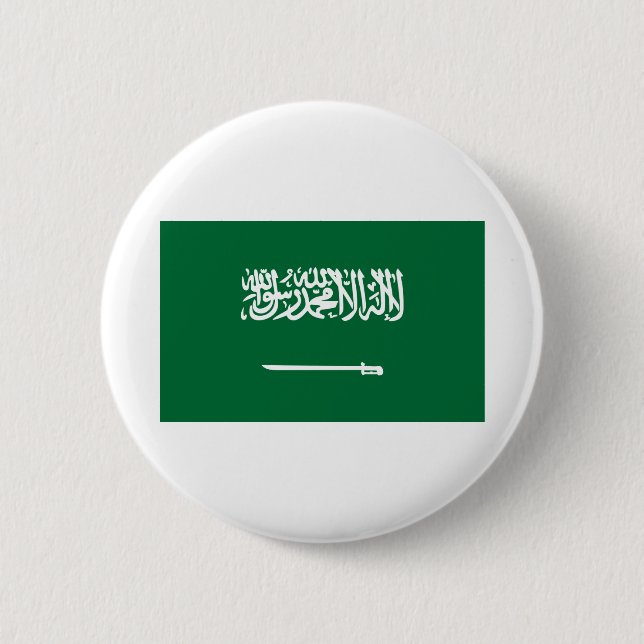 Chapa Redonda De 5 Cm Bandera de Arabia Saudita (Anverso)