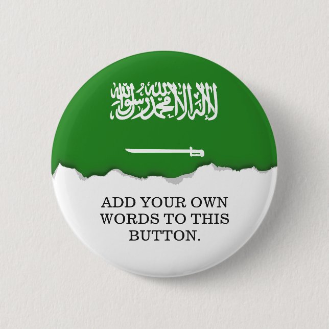 Chapa Redonda De 5 Cm Bandera de Arabia Saudita (Anverso)