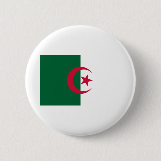 Chapa Redonda De 5 Cm Bandera de Argelia (Anverso)