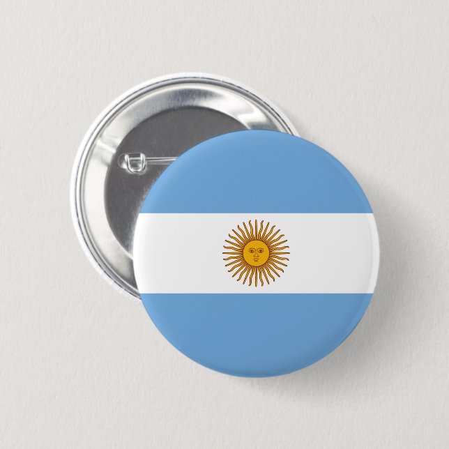 Chapa Redonda De 5 Cm Bandera de Argentina (Anverso y reverso)