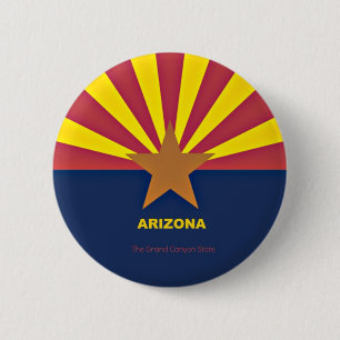 Chapa Redonda De 5 Cm Bandera de Arizona
