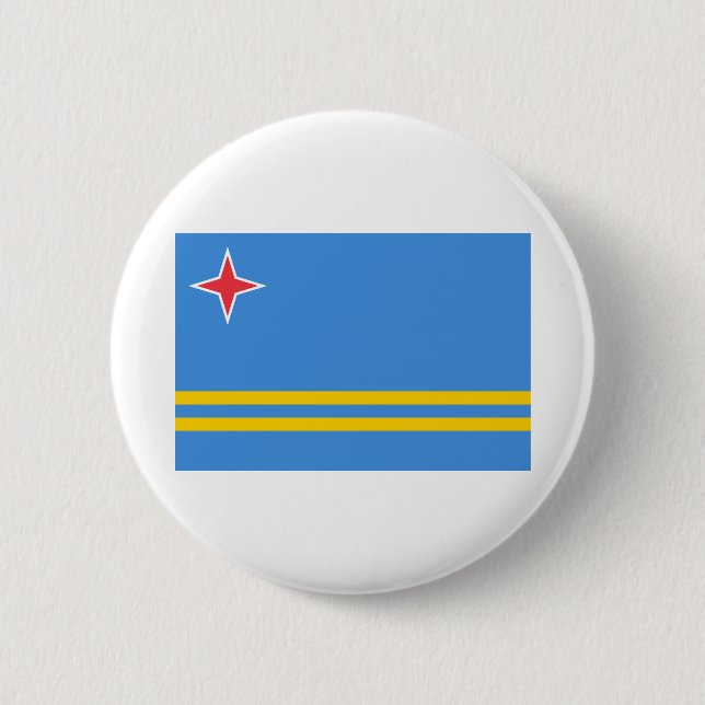 Chapa Redonda De 5 Cm Bandera de Aruba (Anverso)