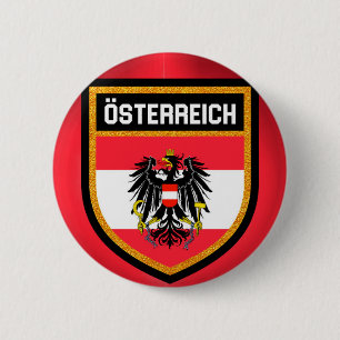 Chapa Redonda De 5 Cm Bandera de Austria