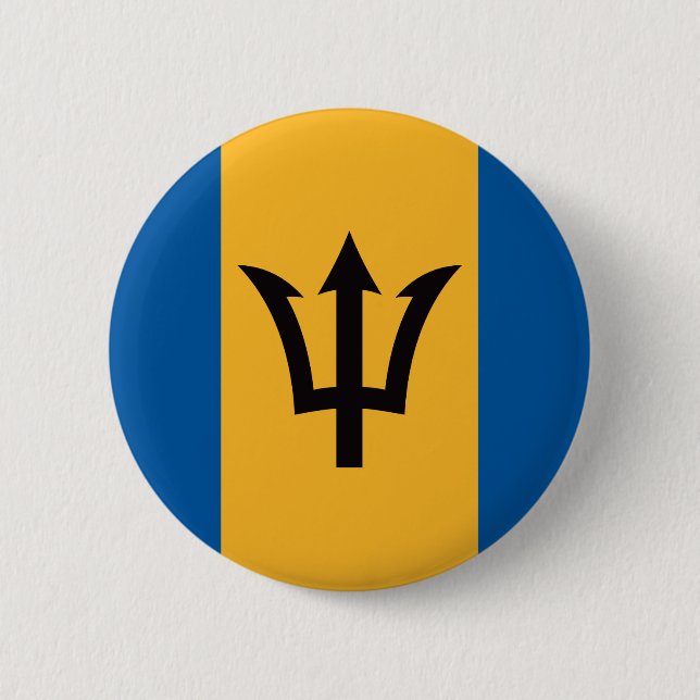 Chapa Redonda De 5 Cm Bandera de Barbados (Anverso)