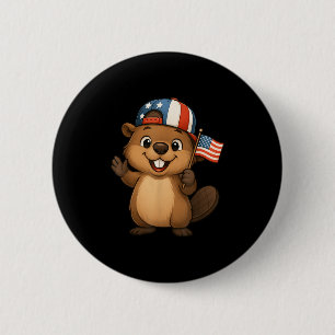 Chapa Redonda De 5 Cm Bandera De Beaver Usa 4 De Julio Día De La Indepen