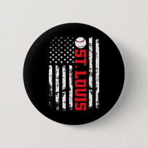 Chapa Redonda De 5 Cm Bandera de béisbol de St. Louis EE. UU.