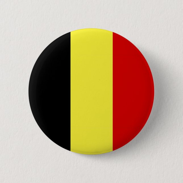 Chapa Redonda De 5 Cm Bandera de Bélgica (Anverso)