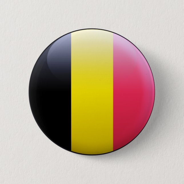 Chapa Redonda De 5 Cm Bandera de Bélgica (Anverso)