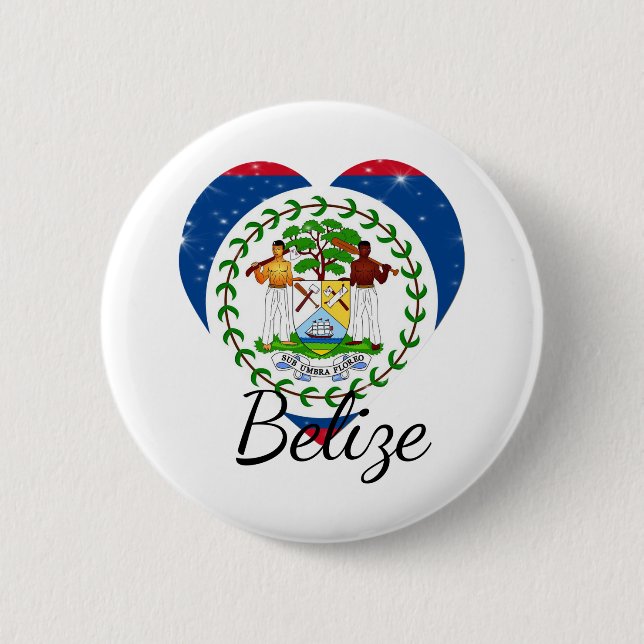 Chapa Redonda De 5 Cm Bandera de Belice. (Anverso)