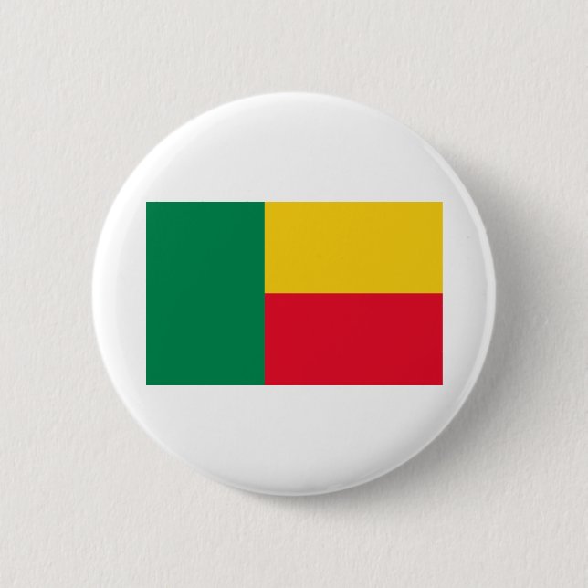 Chapa Redonda De 5 Cm Bandera de Benín (Anverso)