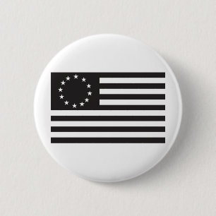 Chapa Redonda De 5 Cm Bandera de Betsy Ross - negro
