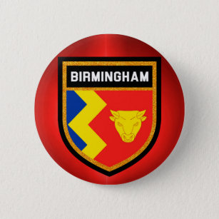 Chapa Redonda De 5 Cm Bandera de Birmingham