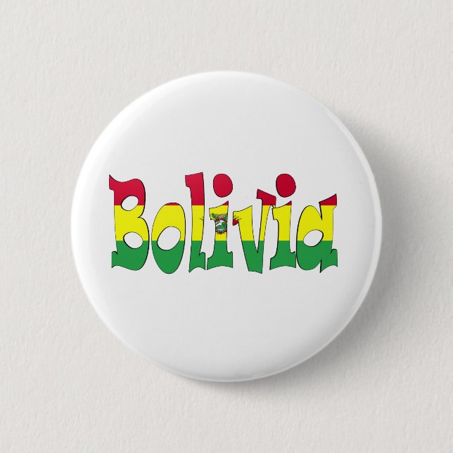 Chapa Redonda De 5 Cm Bandera de Bolivia (Anverso)