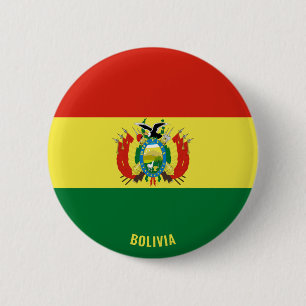 Chapa Redonda De 5 Cm Bandera de Bolivia encantando a patriotas