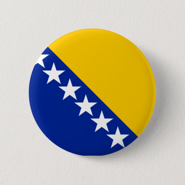 Chapa Redonda De 5 Cm Bandera de Bosnia y Herzegovina (Anverso)