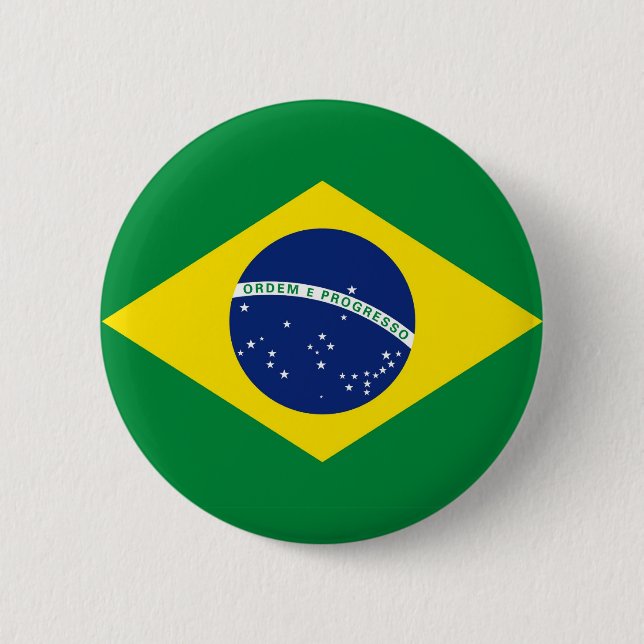 Chapa Redonda De 5 Cm Bandera de Brasil (Anverso)
