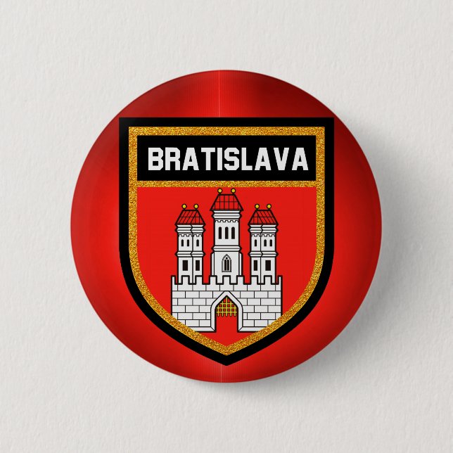 Chapa Redonda De 5 Cm Bandera de Bratislava (Anverso)